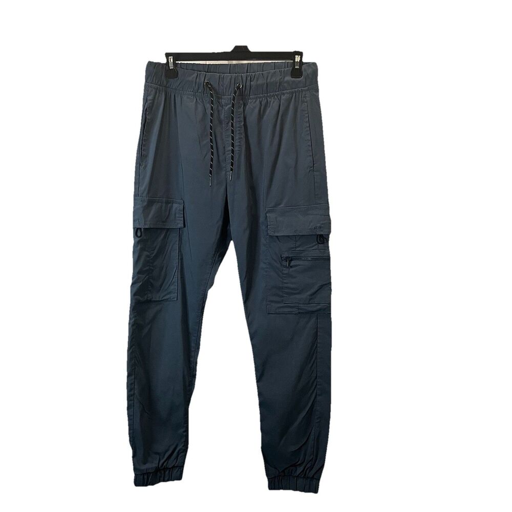 Ring of Fire Men’s Cargo Joggers Size S Blue Pull On Drawstring Gorpcore Pants